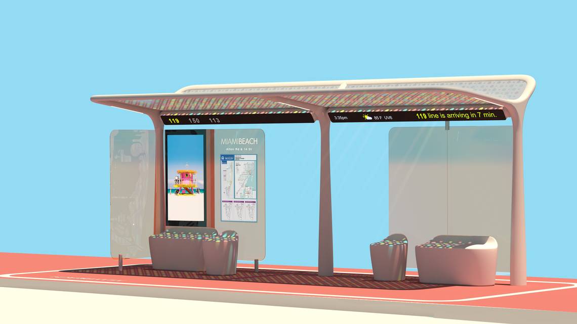 Bus shelters created by Italian Pininfarina is coming to Miami Beach
