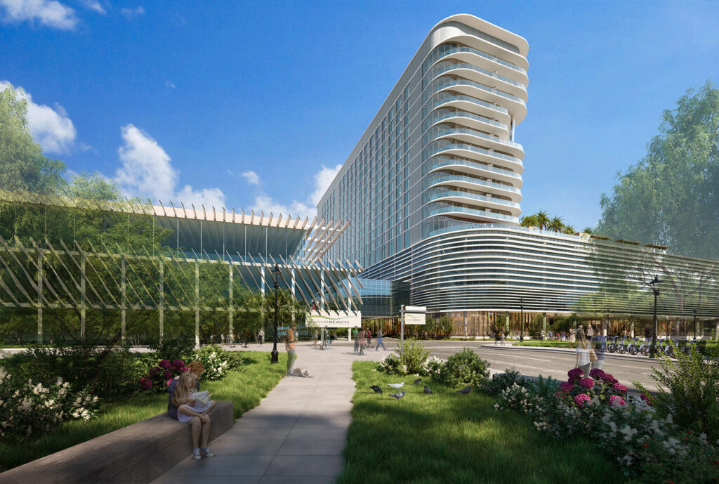 Miami Beach convention hotel rendering connected to convention center