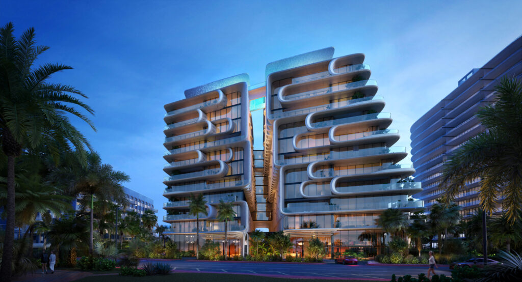 The Delmore Surfside oceanfront condominium designed by Zaha Hadid Architects